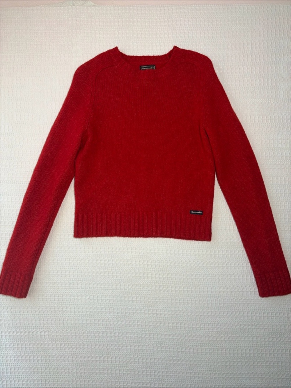 Abercrombie & Fitch Red Wool Sweater Women Size M Crewneck Cozy Classic